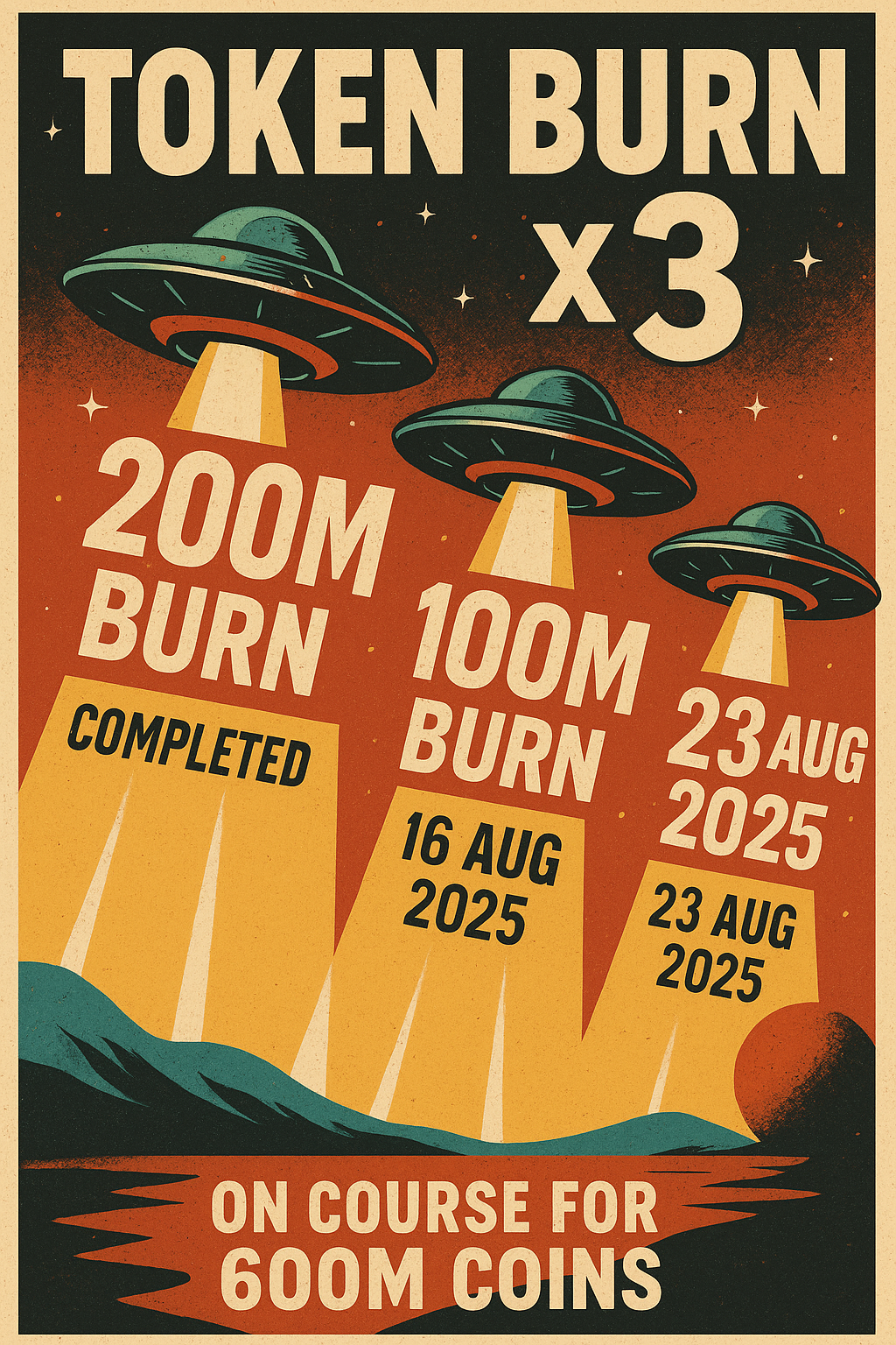 Token Burn x3 poster for $ICNST